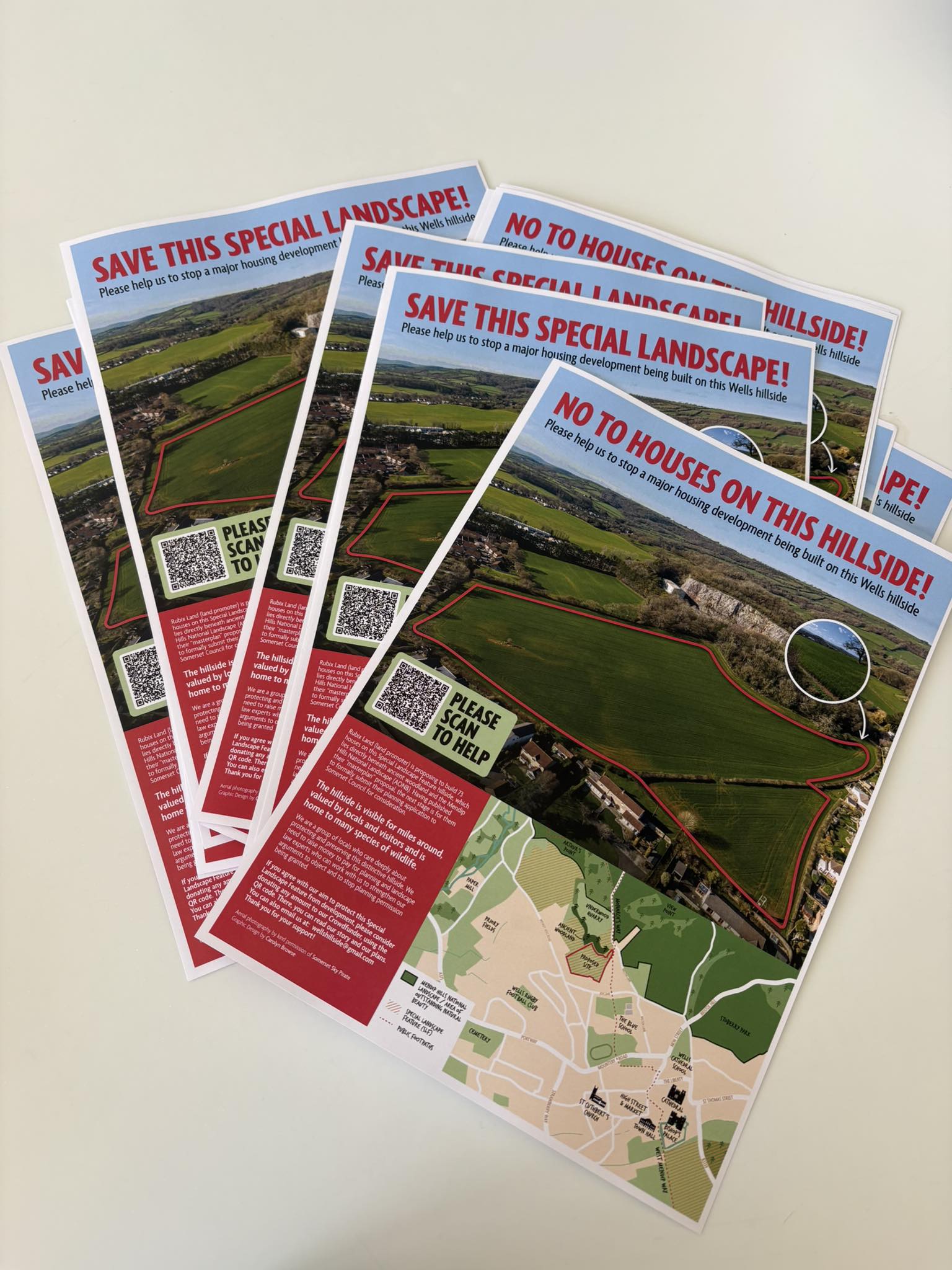 Campaign flyers for Save This Special Landscape